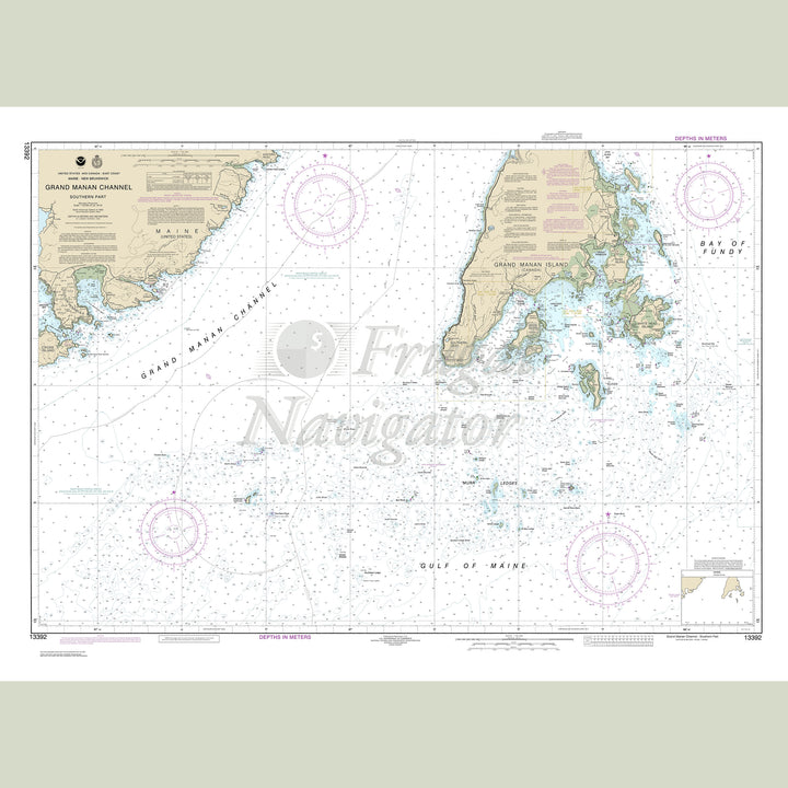 Archival NOAA nautical chart Grand – Manan Channel Southern Part.