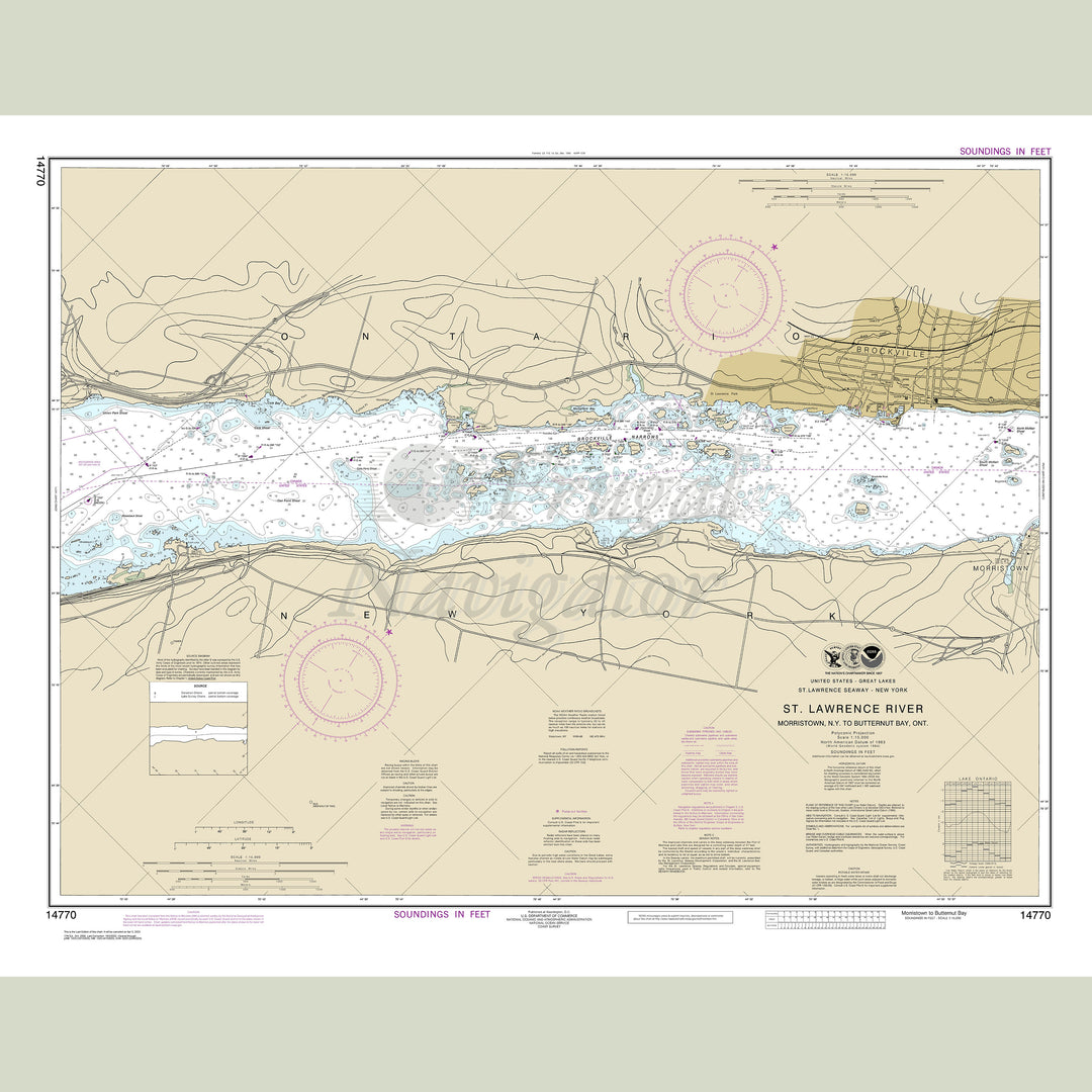 Archival NOAA nautical chart Morristown- – N.Y. to Butternut- Ont..