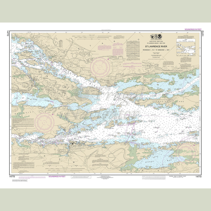 Archival NOAA nautical chart Ironsides – l.- N.Y. to Bingham l.- Ont..