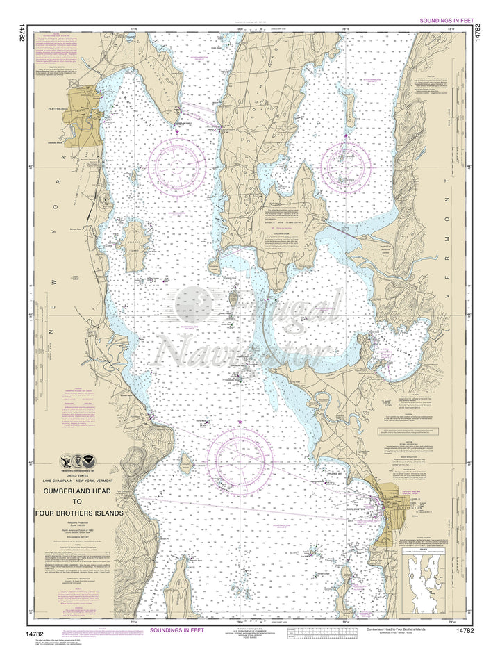 Archival NOAA nautical chart Cumberland – Head to Four Brothers Islands.