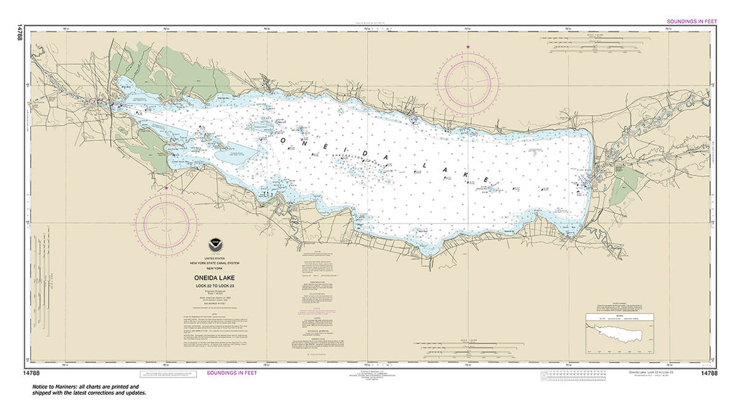 Archival NOAA nautical chart Oneida – Lake - Lock 22 to Lock 23.