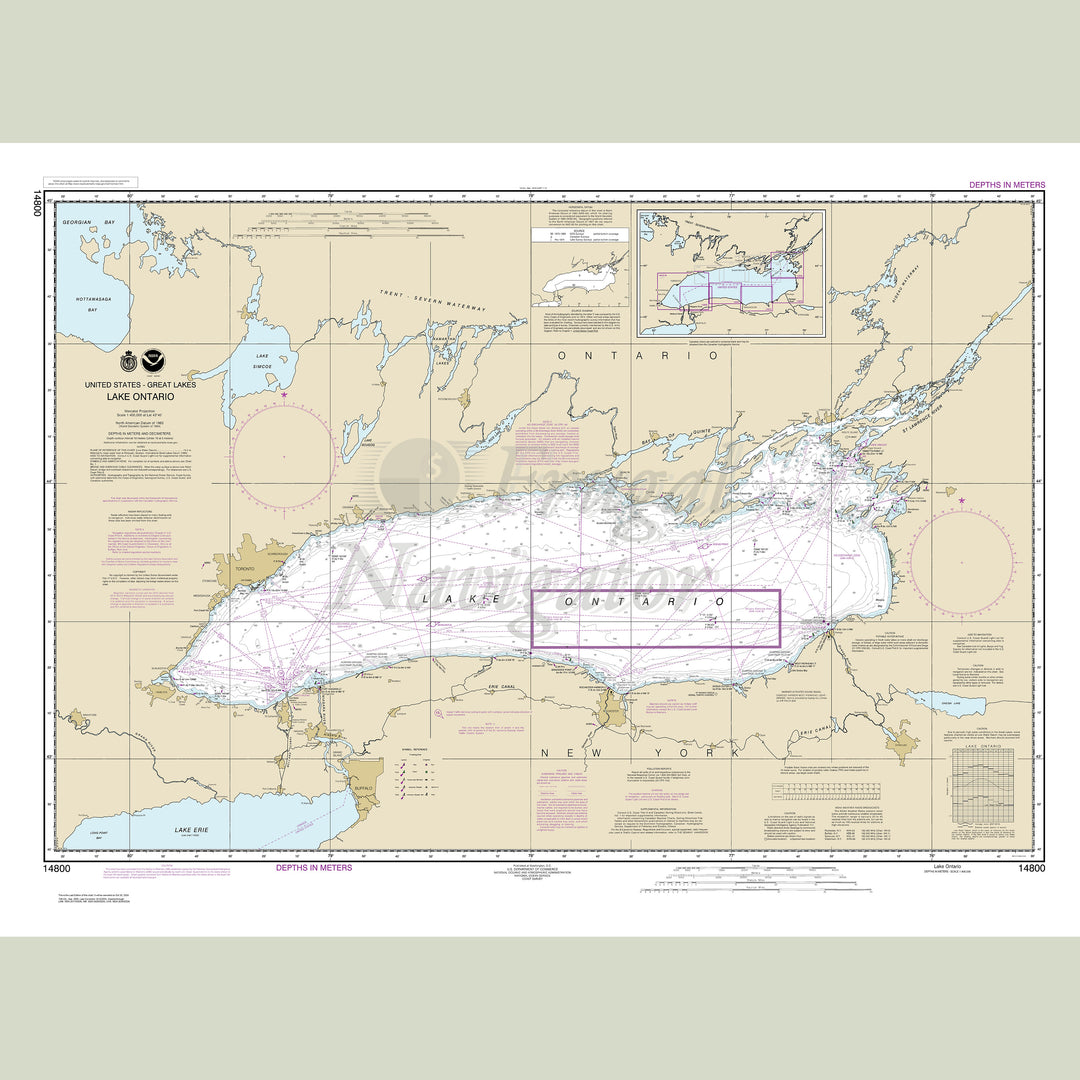 Archival NOAA nautical chart Lake – Ontario.