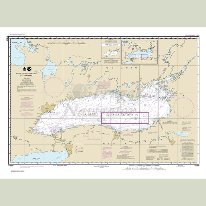 Archival NOAA nautical chart Lake – Ontario.