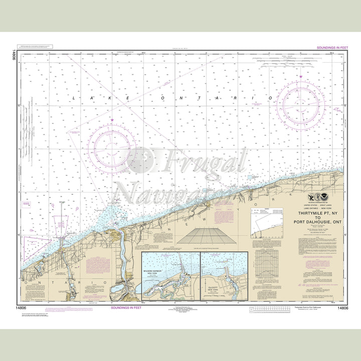Archival NOAA nautical chart Thirtymile – Point, N.Y., to Port Dalhousie, Ont..