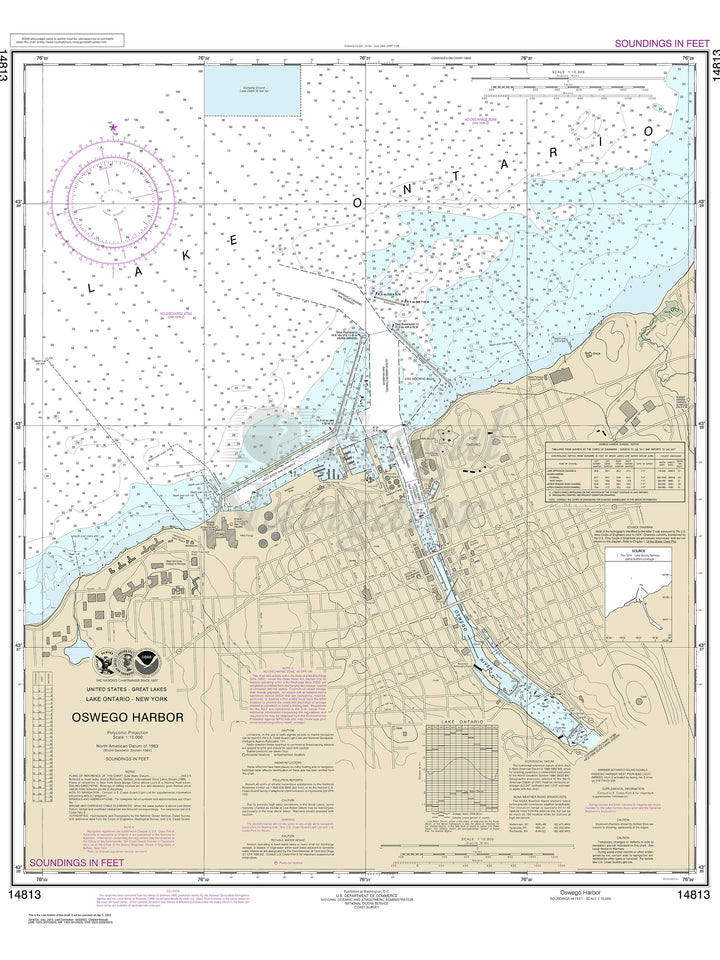 Archival NOAA nautical chart Oswego – Harbor.