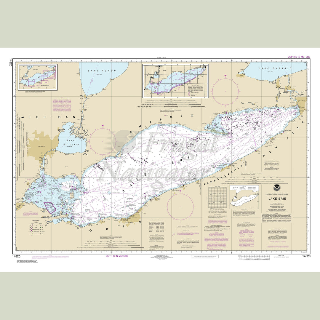 Archival NOAA nautical chart Lake – Erie.