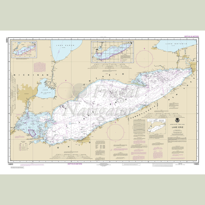 Archival NOAA nautical chart Lake – Erie.