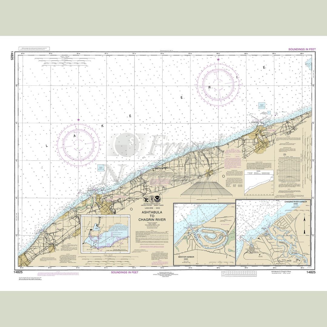 Archival NOAA nautical chart Ashtabula – to Chagrin River.