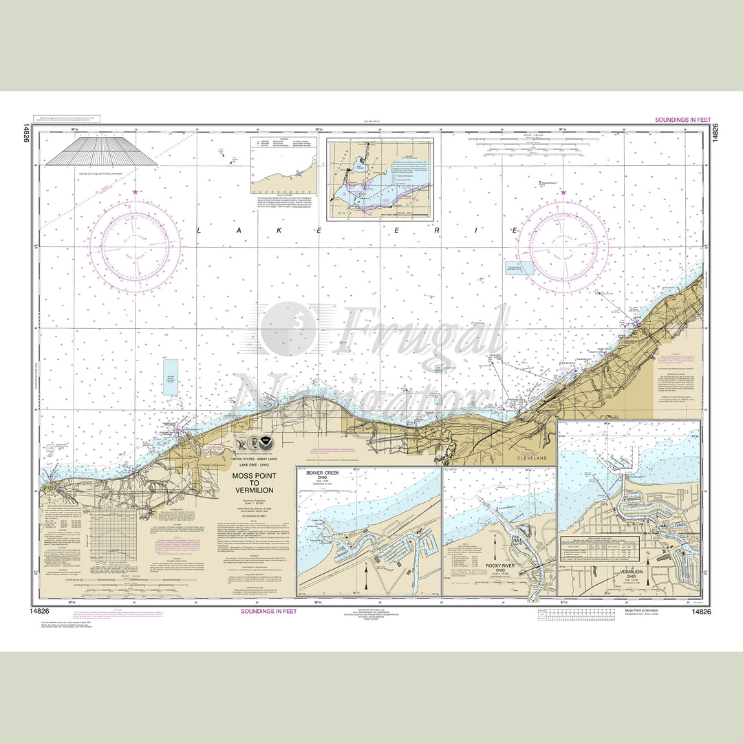 Archival NOAA nautical chart Moss – Point to Vermilion.