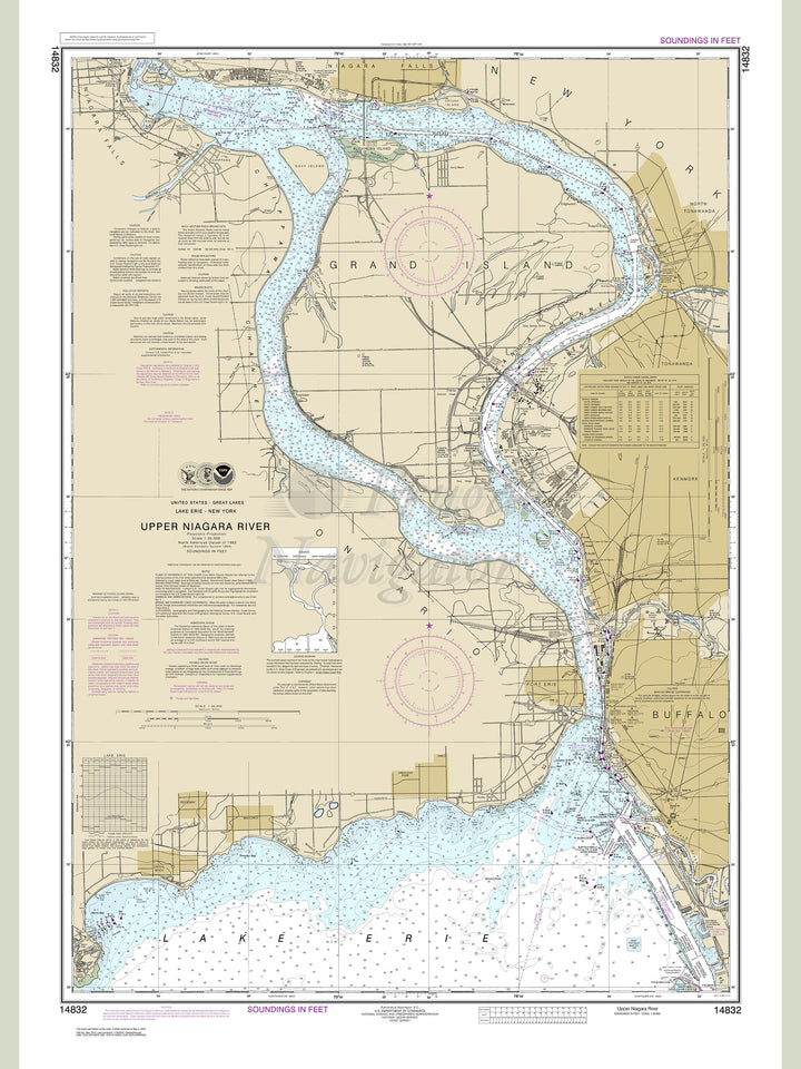 Archival NOAA nautical chart Niagara – Falls to Buffalo.