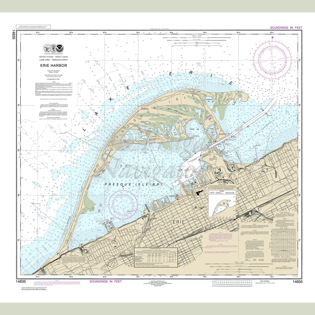 Archival NOAA nautical chart Erie – Harbor.