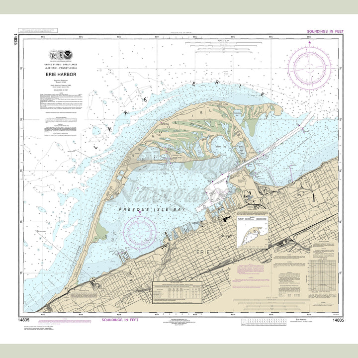 Archival NOAA nautical chart Erie – Harbor.