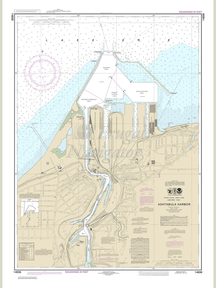 Archival NOAA nautical chart Ashtabula – Harbor.