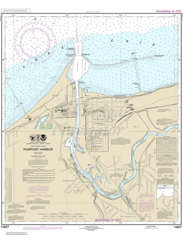 Archival NOAA nautical chart Fairport – Harbor.