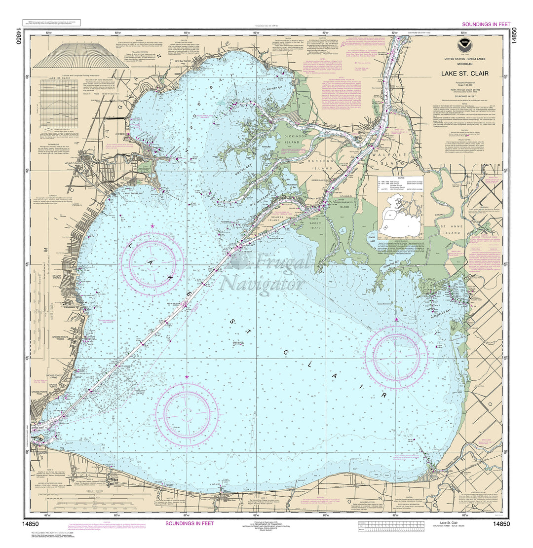 Archival NOAA nautical chart Lake – St. Clair.