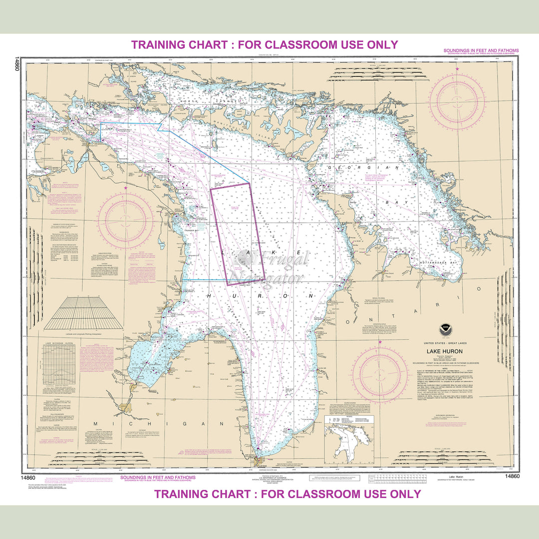 NOAA archival / training nautical chart 14860 – Lake Huron (not for navigation).