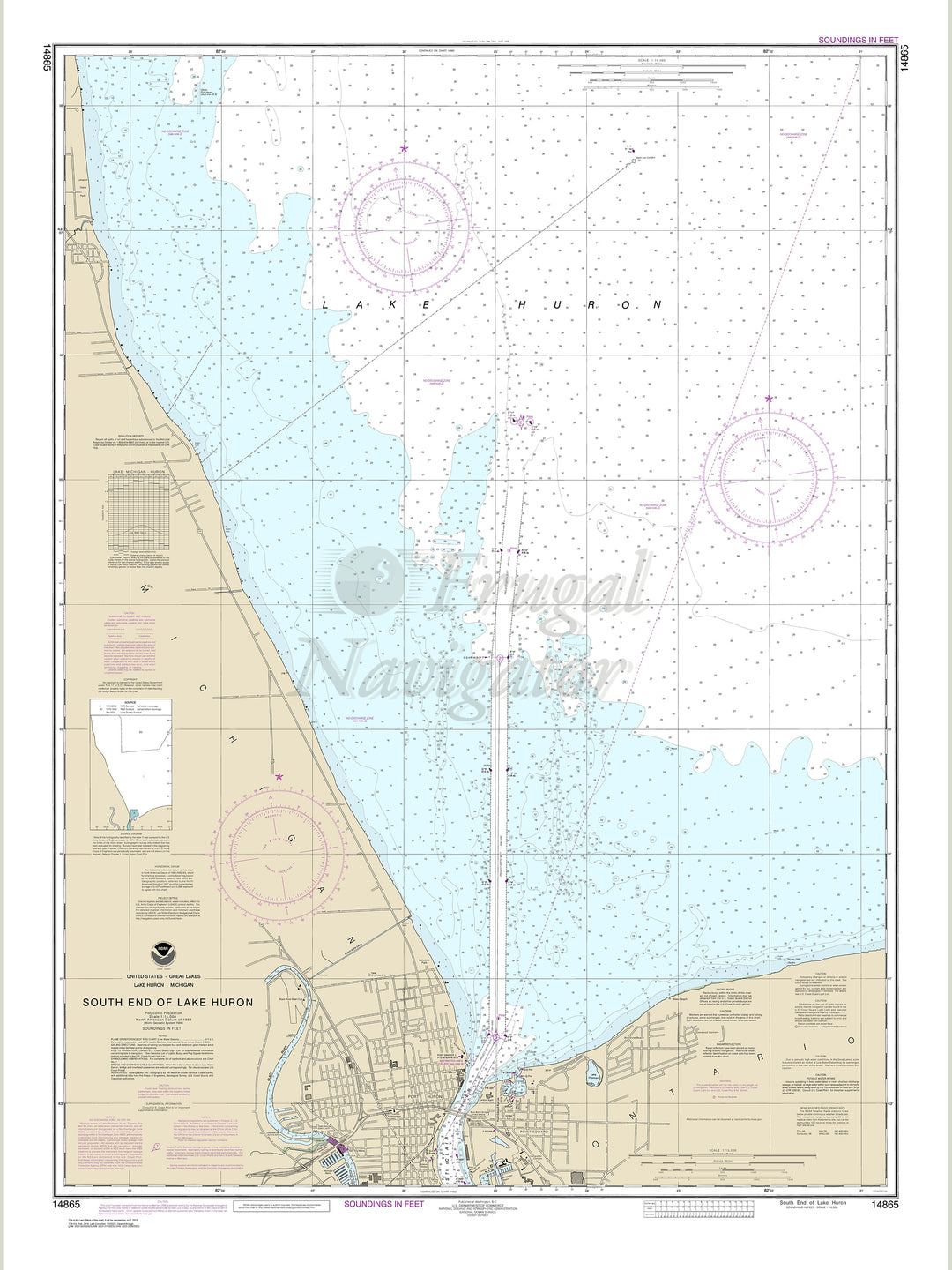Archival NOAA nautical chart South – End of Lake Huron.