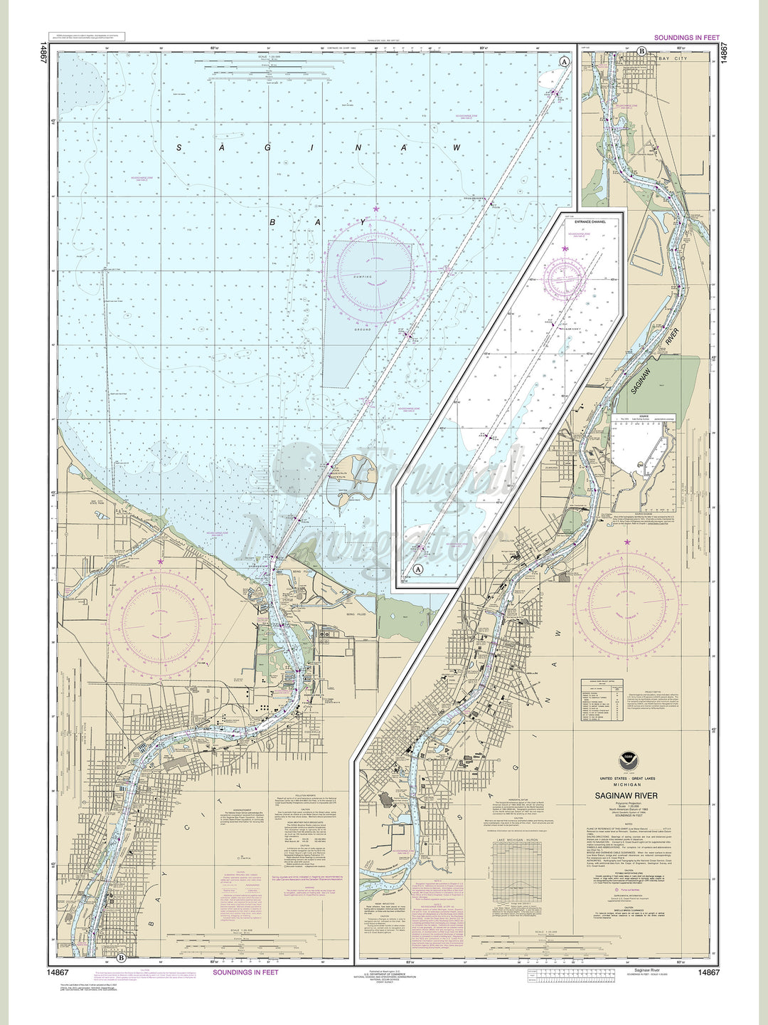 Archival NOAA nautical chart Saninaw – River.
