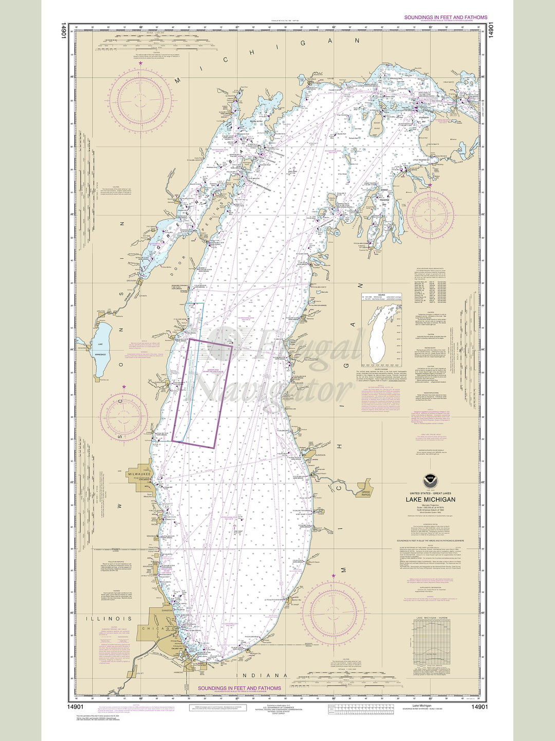 Archival NOAA nautical chart Lake – Michigan.