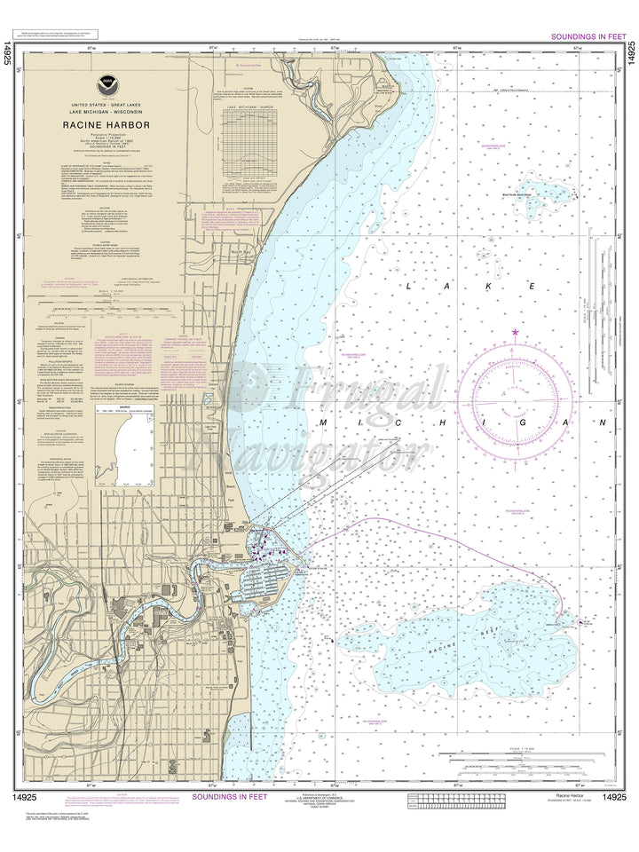 Archival NOAA nautical chart Racine – Harbor.
