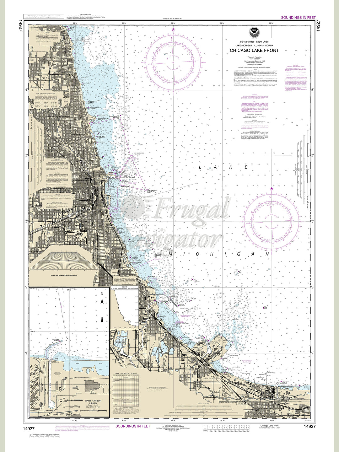 Archival NOAA nautical chart Chicago – Lake Front.