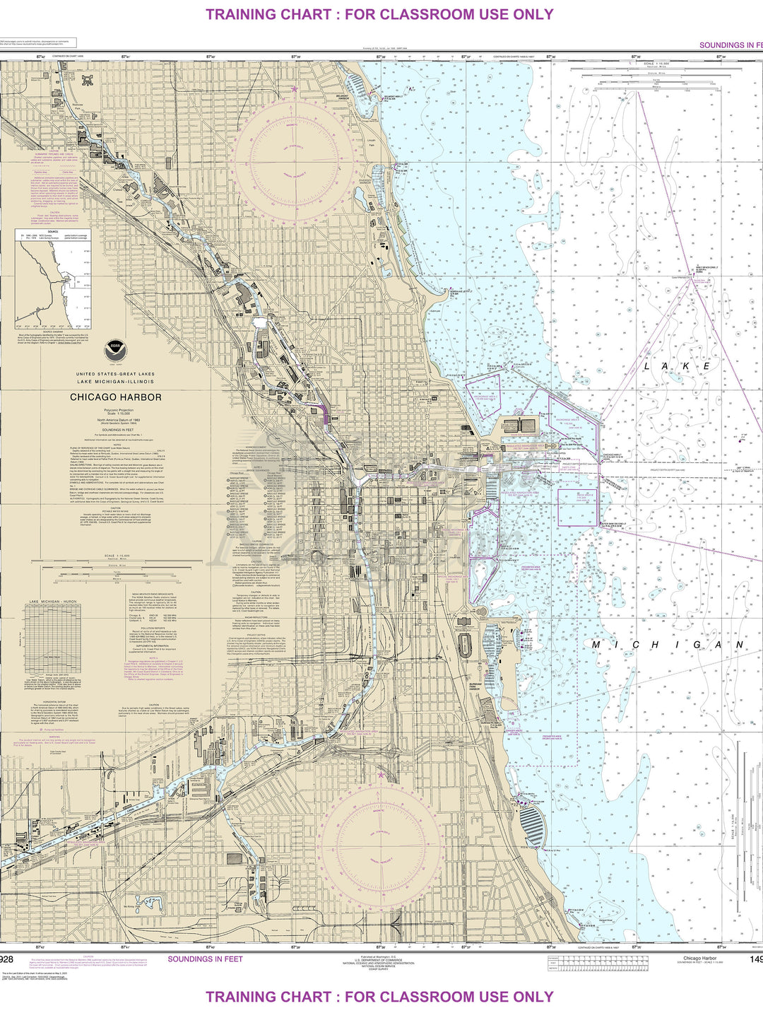 Archival NOAA nautical chart Chicago – Harbor.