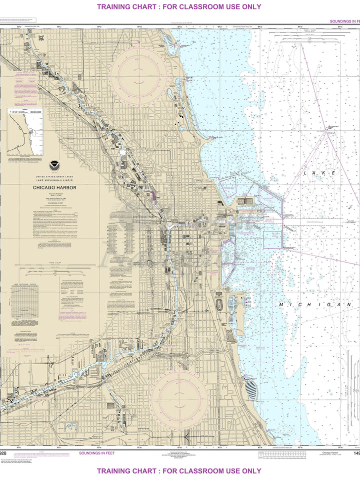 Archival NOAA nautical chart Chicago – Harbor.