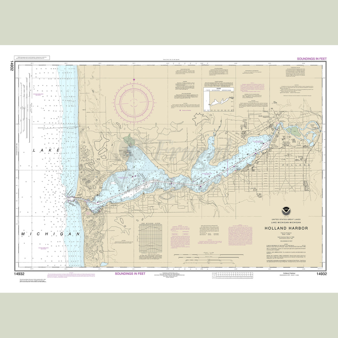 Archival NOAA nautical chart Holland – Harbor.