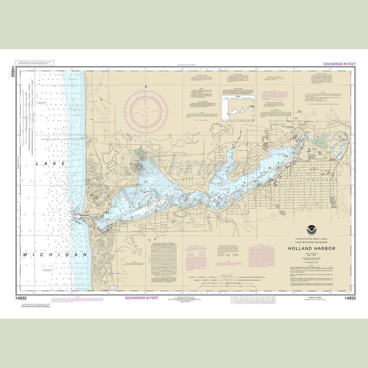 Archival NOAA nautical chart Holland – Harbor.