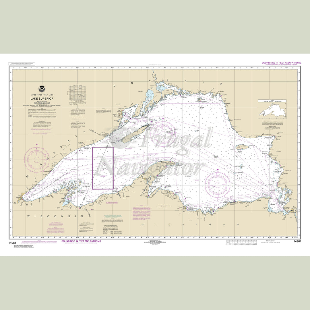 Archival NOAA nautical chart Lake – Superior.