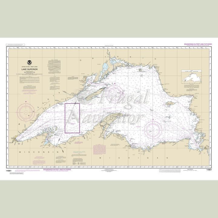 Archival NOAA nautical chart Lake – Superior.