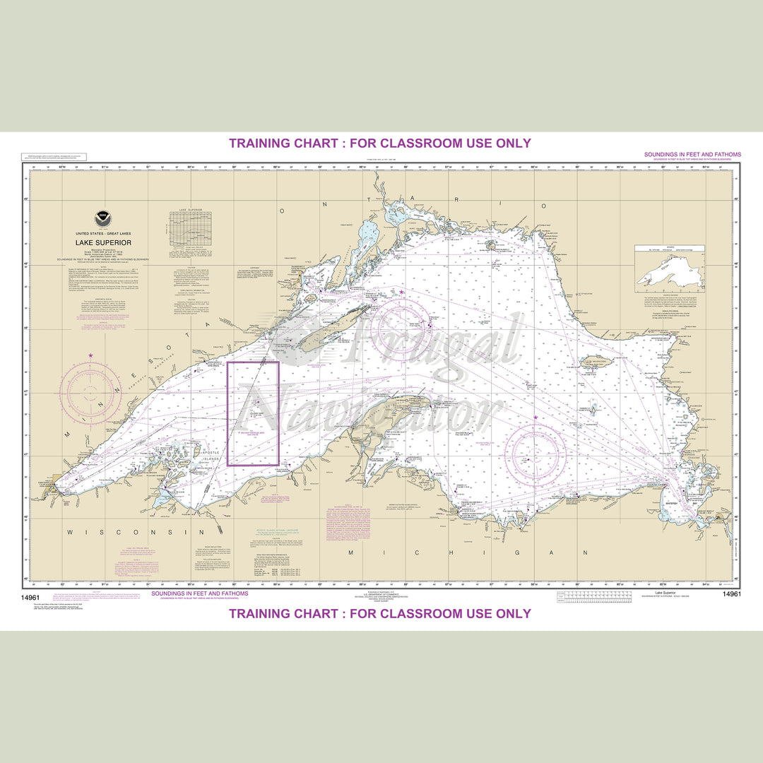 NOAA archival / training nautical chart 14961 – Lake Superior (not for navigation).