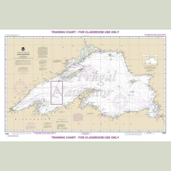 NOAA archival / training nautical chart 14961 – Lake Superior (not for navigation).