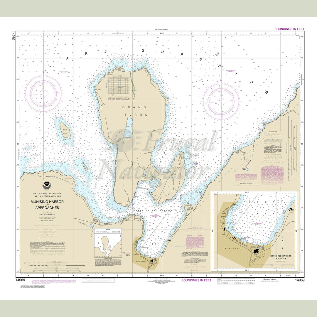 Archival NOAA nautical chart Munising – Harbor and Approaches;Munising Harbor.