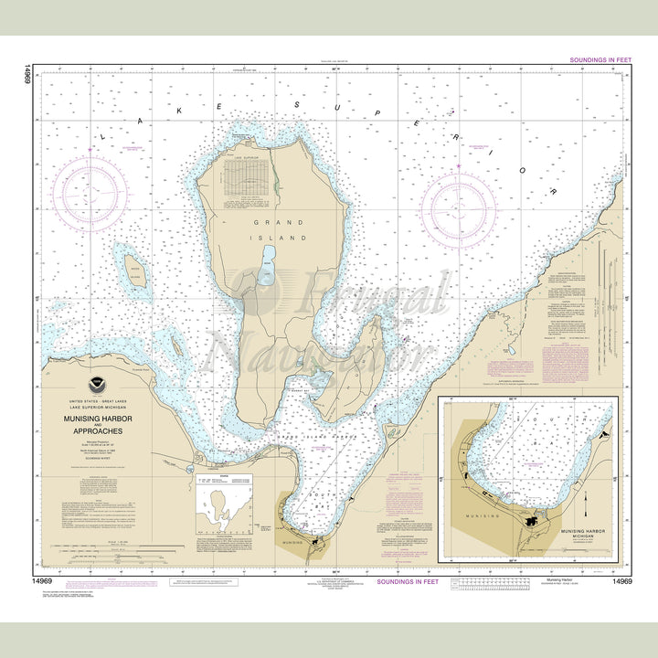 Archival NOAA nautical chart Munising – Harbor and Approaches;Munising Harbor.