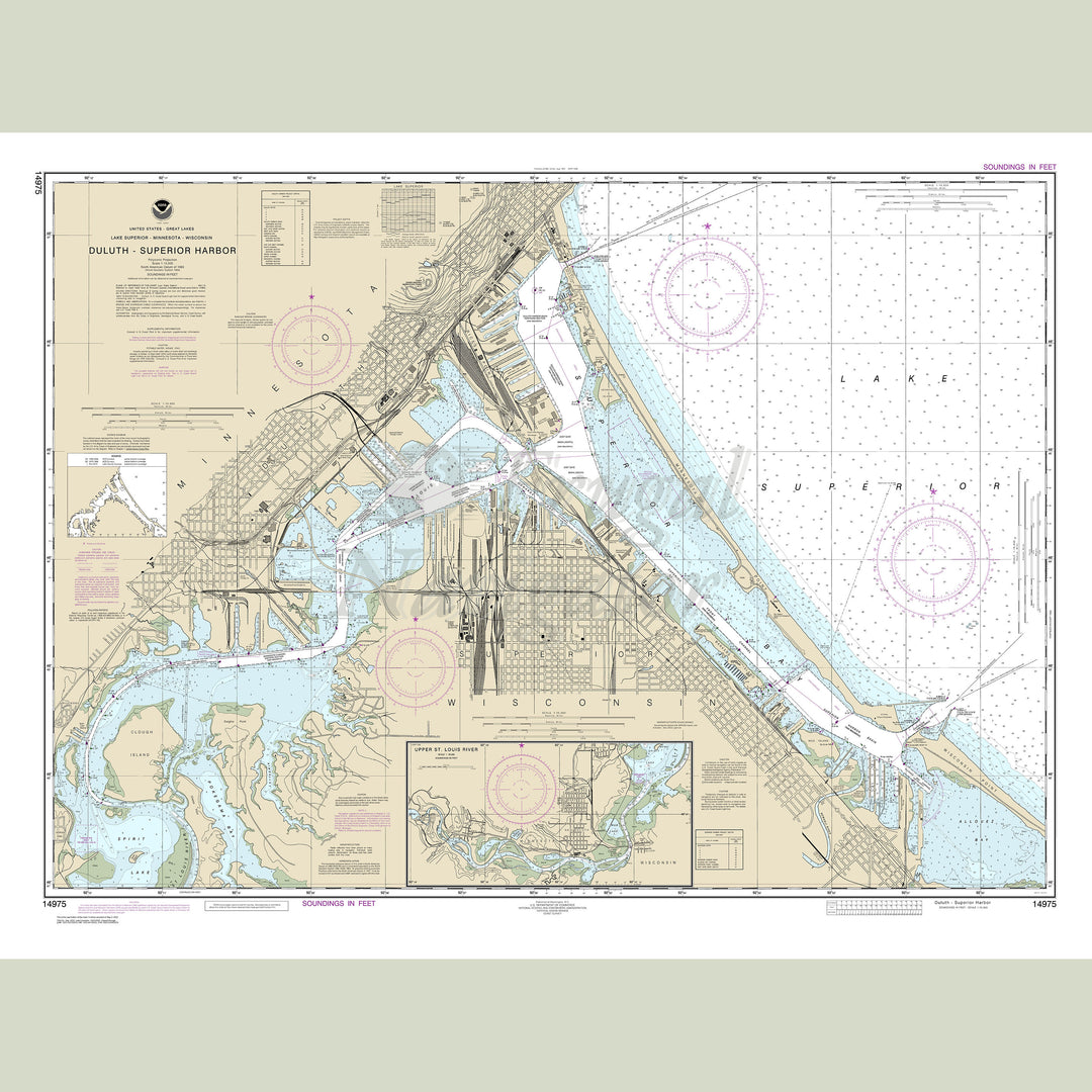 Archival NOAA nautical chart Duluth-Superior – Harbor;Upper St. Louis River.