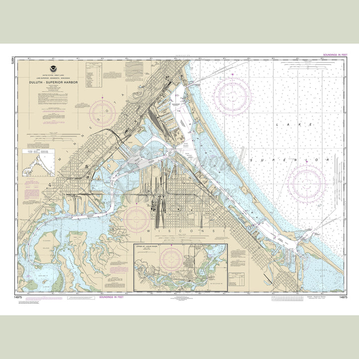 Archival NOAA nautical chart Duluth-Superior – Harbor;Upper St. Louis River.