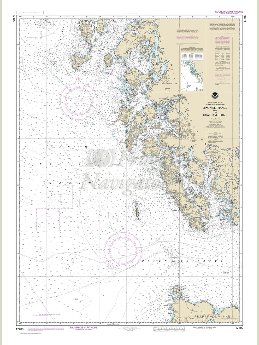 Archival NOAA nautical chart Dixon – Entrance to Chatham Strait.