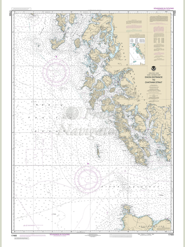 Archival NOAA nautical chart Dixon – Entrance to Chatham Strait.