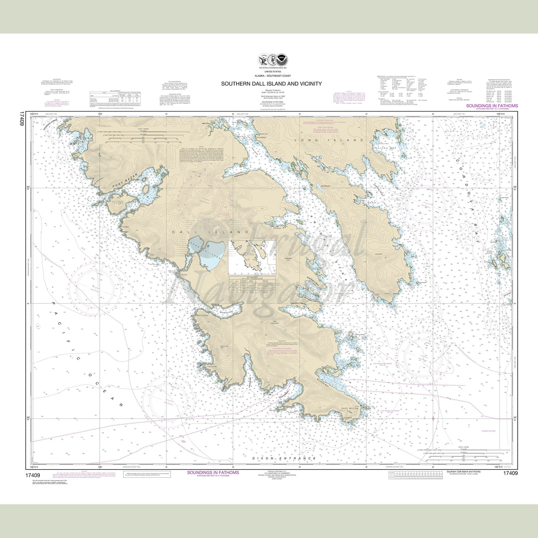 Archival NOAA nautical chart Southern – Dall Island and vicinity.