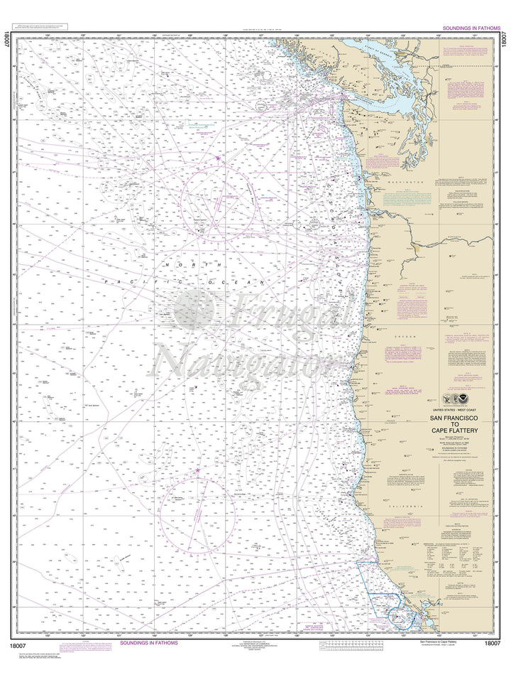 Archival NOAA nautical chart San – Francisco to Cape Flattery.