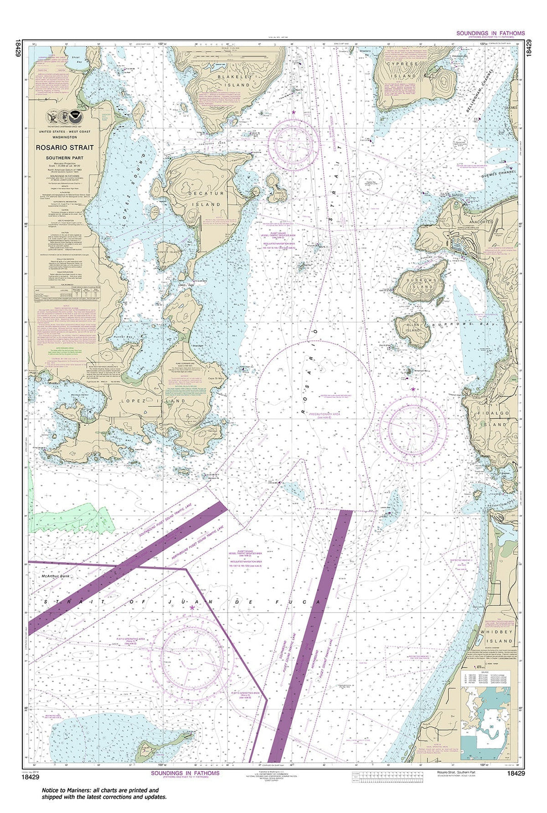 Archival NOAA nautical chart 18429 – Wall Chart.