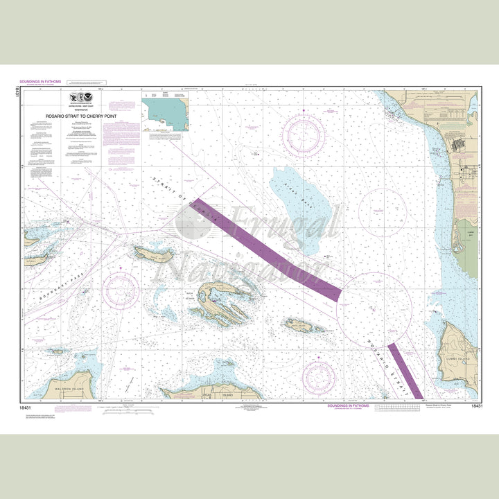 Archival NOAA nautical chart Rosario – Stait to Cherry Point.
