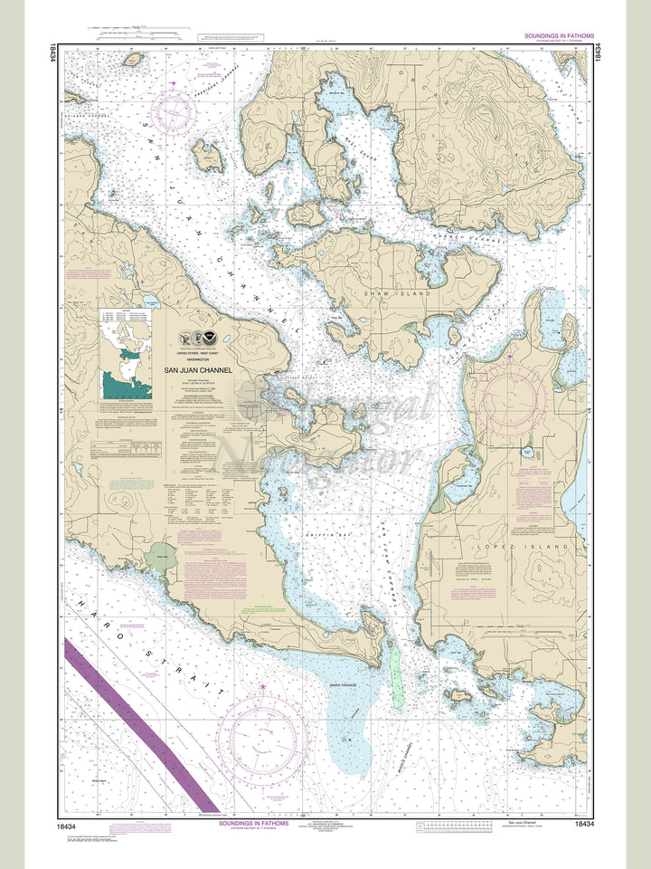 Archival NOAA nautical chart San – Juan Channel.