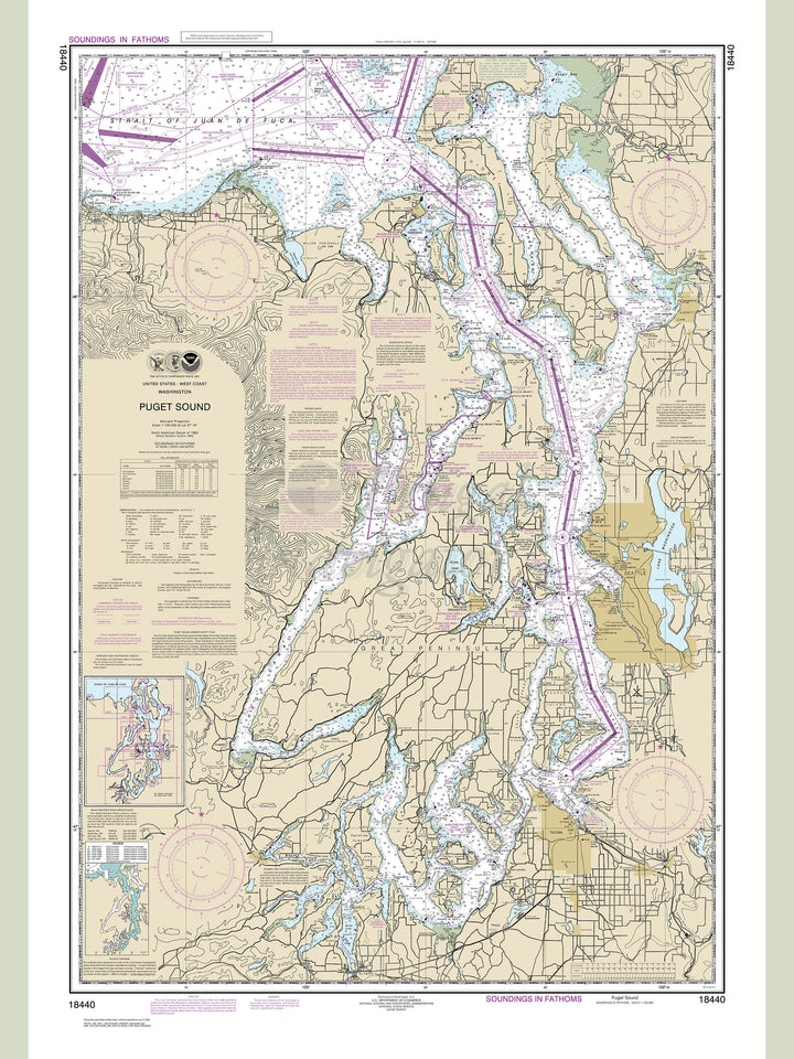 Archival NOAA nautical chart Puget – Sound.