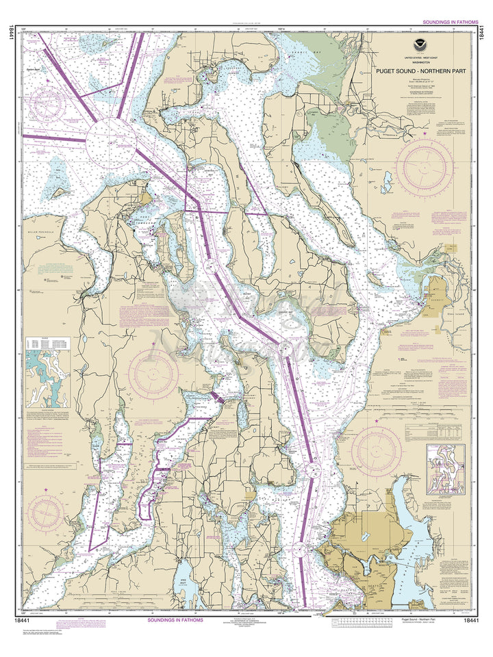 Archival NOAA nautical chart Puget – Sound-northern part.