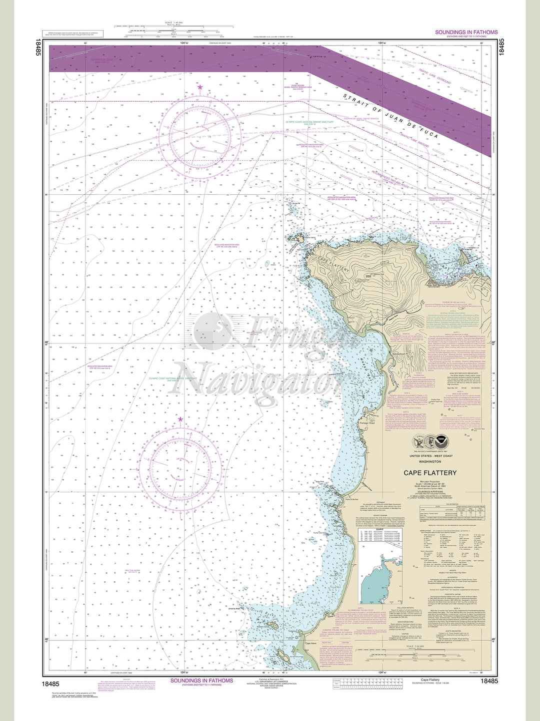 Archival NOAA nautical chart Cape – Flattery.