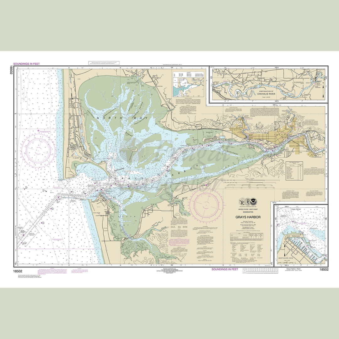 Archival NOAA nautical chart Grays – Harbor;Westhaven Cove.