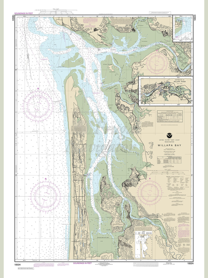 Archival NOAA nautical chart Willapa – Bay;Toke Pt..