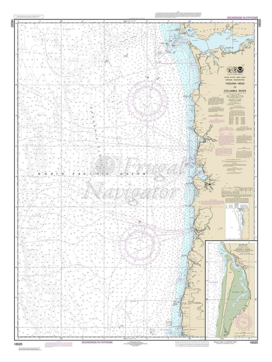 Archival NOAA nautical chart Yaquina – Head to Columbia River.
